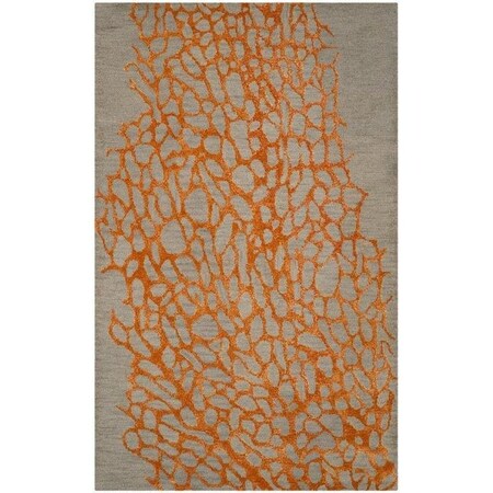 Safavieh Blossom Square Area Rug, Grey and Orange - 6 x 6 ft. BLM695C-6SQ